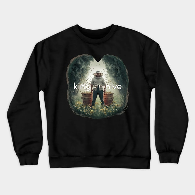 Funny Beekeeper Art For Men Dad Bee Hive Honey Beekeeping Crewneck Sweatshirt by woormle